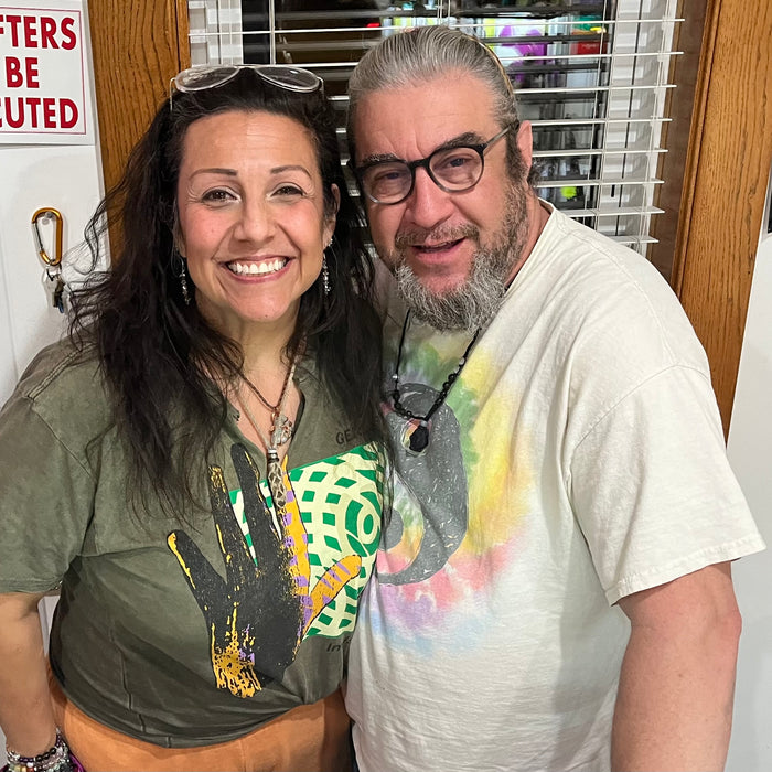 Jeff and Jessica selling crystals live