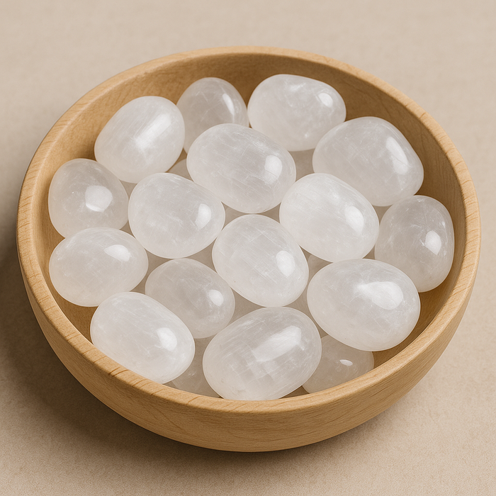 Selenite Tumbled Medium - High Vibration Chakra Cleansing Stone for Spiritual Growth