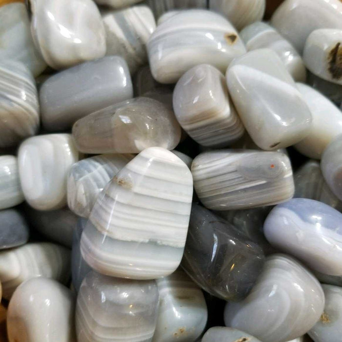 Tumbled stones - Grey Banded Agate | High Ho Gems and Crystals