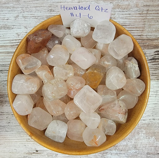 Hematoid Quartz tumbled stones showcasing vibrant reddish brown and yellow colors, perfect for enhancing self-worth and stability.