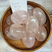 High Ho Gems and Crystals Rose Quartz palm stones, beautifully hand-polished from Madagascar, perfect for heart chakra healing and promoting unconditional love.