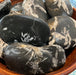 An elegant Chrysanthemum Stone displayed in natural light, highlighting its intricate floral designs and earthy tones.
