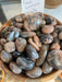 Tumbled stones - Black Sunstone, showcasing the beauty and unique texture of Black Sunstone tumbled stones, known for attracting abundance and positivity.