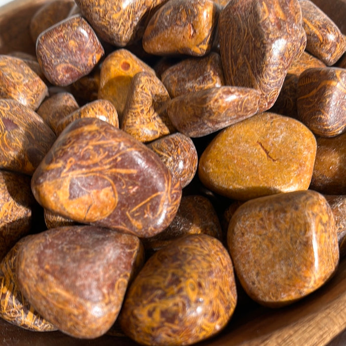 Beautiful Calligraphy Stone tumbled from High Ho Gems and Crystals, showcasing unique patterns and natural beauty.