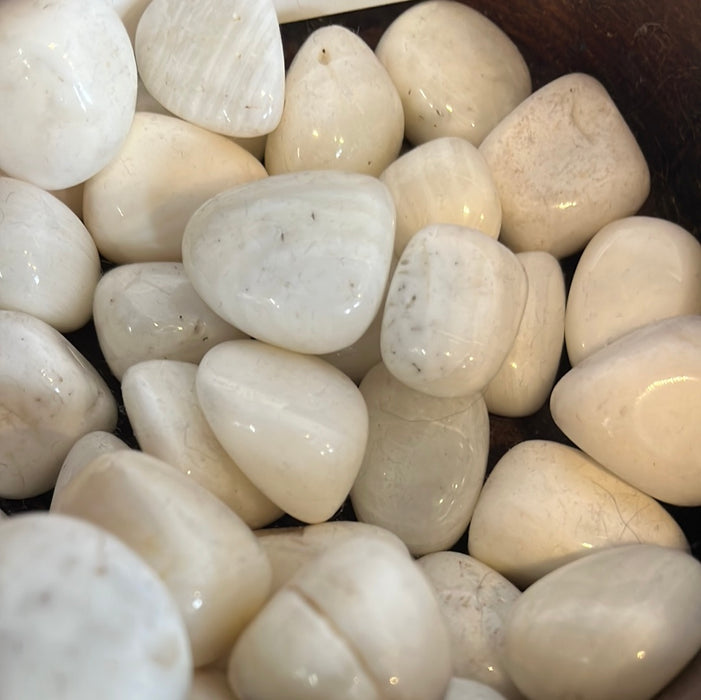 White Stripe Calcite Tumbled Gemstone - Natural Healing Stone for Energy and Balance