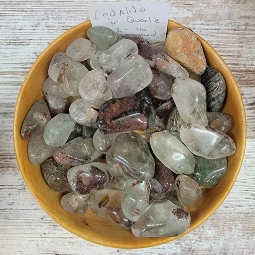 Beautiful Lodalite in Quartz featuring brown and green inclusions, perfect for crystal collectors and healing enthusiasts.